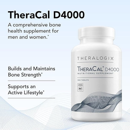 Theralogix TheraCal D4000 D3, Vitamin K2 & 90-Day Supply 360 Tablets