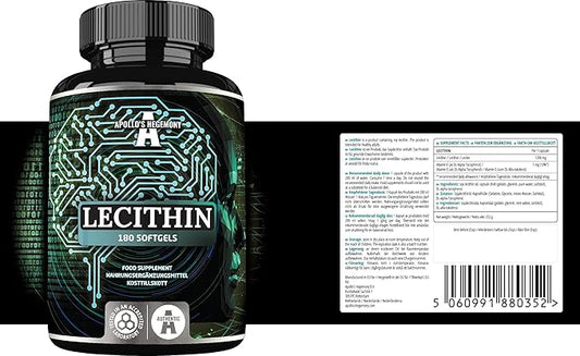 APOLLO'S HEGEMONY Lecithin 1200mg with Vitamin E 180 Softgel 6 Months