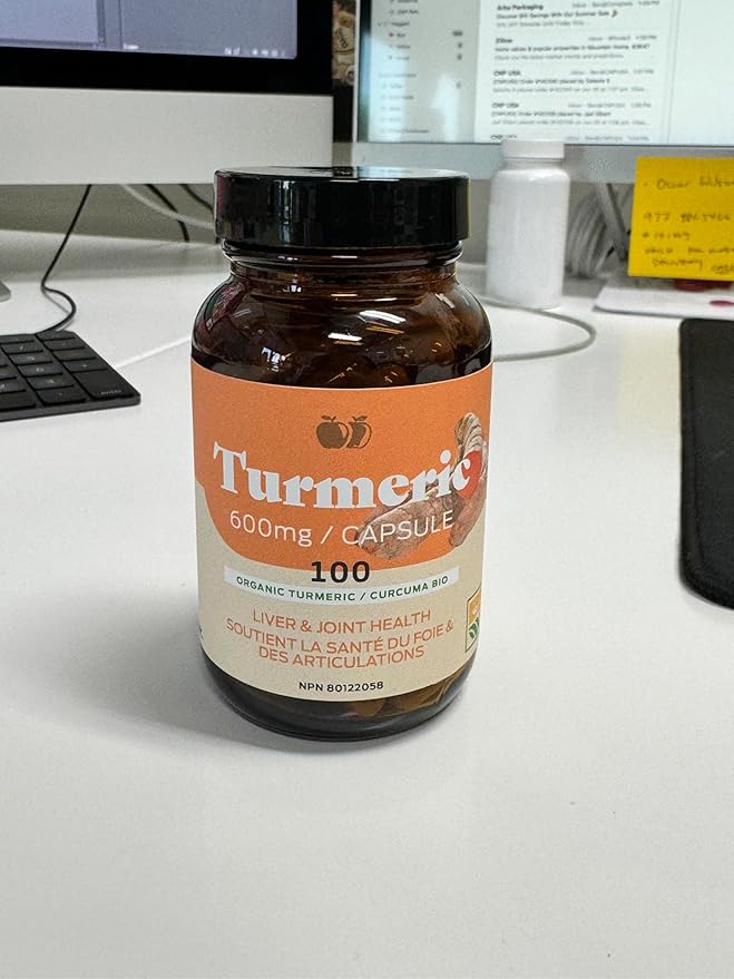 Organic Turmeric Capsules 100 Capsules 600mg, Gallbladder,