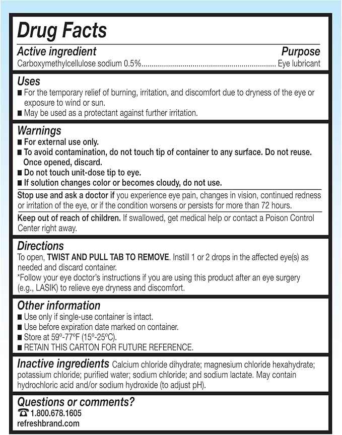 Refresh Plus Lubricant Eye Drops, Preservative 30 Count