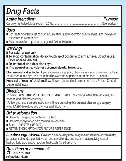 Refresh Plus Lubricant Eye Drops, Preservative 30 Count
