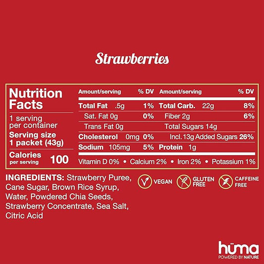 Huma Chia Energy Gel, Variety 12 Pack - Stomach Friendly, Real Food Energy Gels for Endurance Exercise