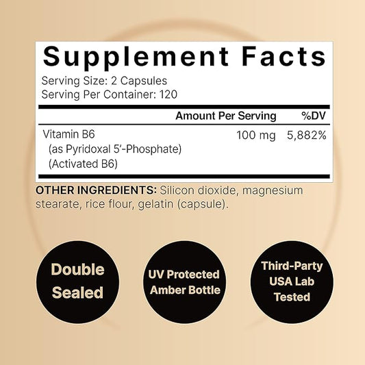 NatureBell P5P Vitamin B6 100mg Per 240 Capsules 5 Phosphate