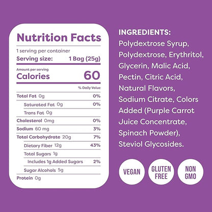 Kiss My Keto Sour Gummy Worms – 1g Sugar, Low Carb, High Fiber, non-GMO Sour Gummies Candy – Healthy Sour Worms Candy, Delicious Sour Gummy Candy Gummy Worm – Gummy Worms Individual Packets (32-pack)