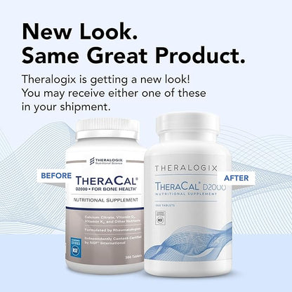 Theralogix TheraCal D2000 D3, Vitamin K2 & 90-Day Supply 360 Tablets