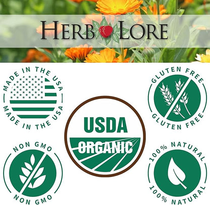 Herb Lore Organic Chamomile Tincture - Liquid Chamomile Drops for Babies & Adults - Melatonin-Free Sleep Supplement (4 fl oz)
