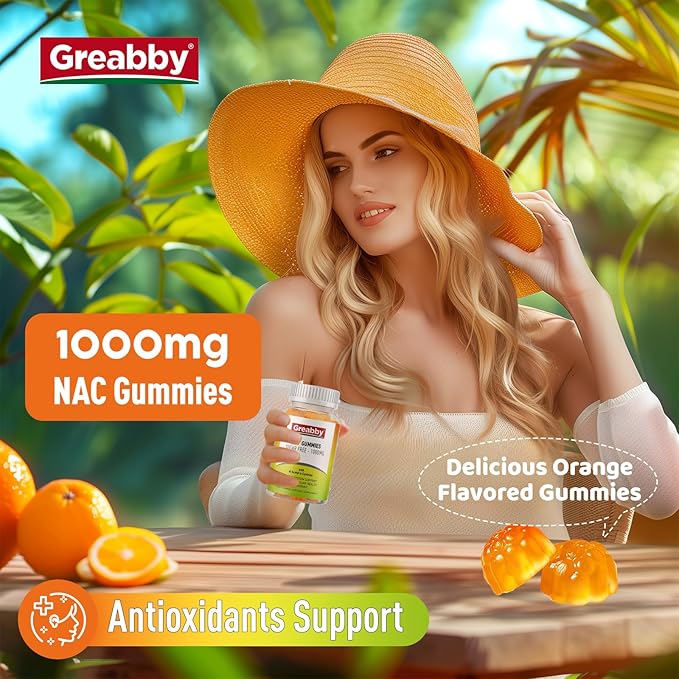 NAC Gummies Sugar Free, N Acetyl 1000mg for Flavor,60ct
