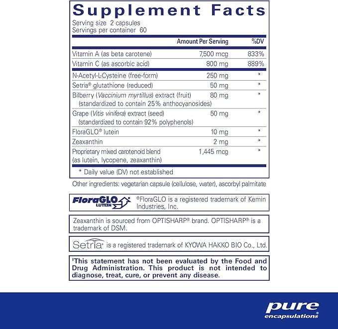 Pure Encapsulations Macular Support Formula 120 Capsules