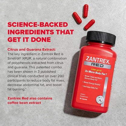 Zantrex Red, 56 Count - Weight Loss Supplement Pills – Fat Burning Pills - Metabolism Booster For Weight Loss - Lose Weight Fast For Women