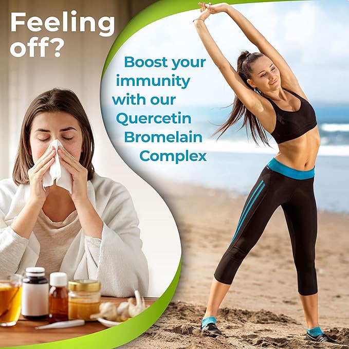 Quercetin with Bromelain Vitamin C and 1215mg per 500mg Capsules 180 count