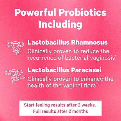 Pink Stork Women's Probiotics for Vaginal Health 10 Billion 5 Strains 30 Capsules