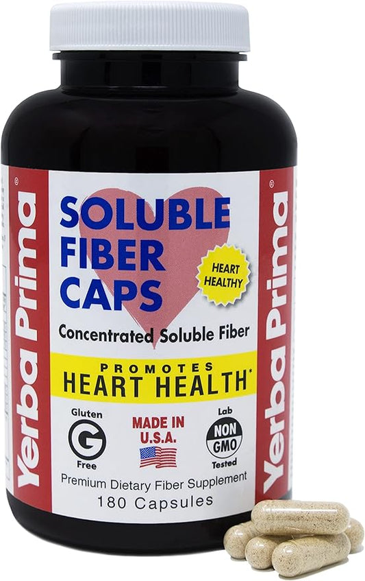 Yerba Prima Soluble Fiber Formula Capsules, 180 Count