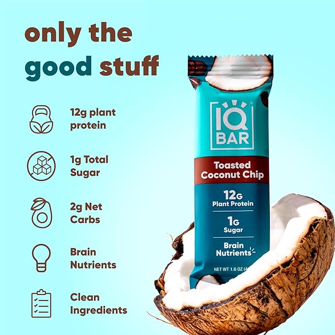 IQBAR Brain and Body Plant Protein Bars 36 Count,