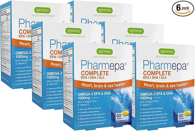Pharmepa Complete EPA DHA rTG Omega 3 1000mg, 1000mg, High 6 GLA 360 Servings