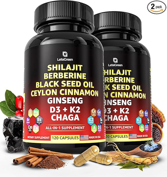 Pure Himalayan Shilajit Capsules All-in-1 Fulvic 2) -