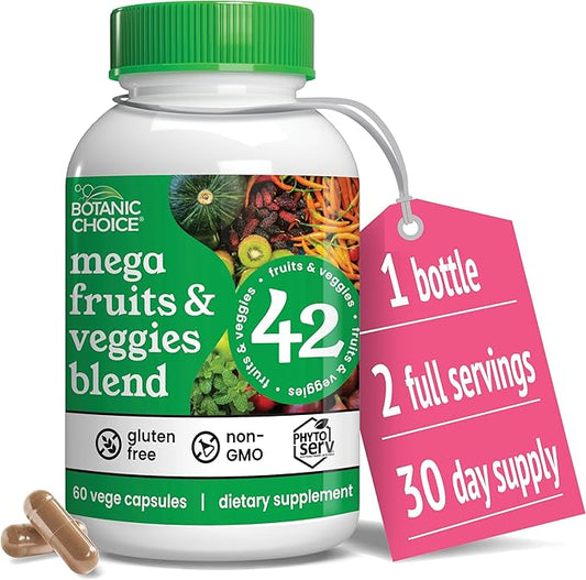 Botanic Choice Mega Fruits and Veggies Blend 42 Fruit 60 Capsules