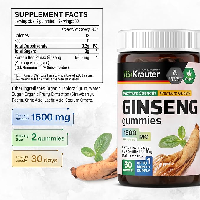 Panax Ginseng Gummies 1500 mg