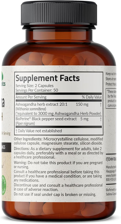 Futurebiotics Ashwagandha Extra Strength Stress & 100 Vegetarian