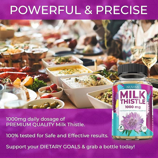 Milk Thistle 1000 mg 80% Silymarin 120 Vegan