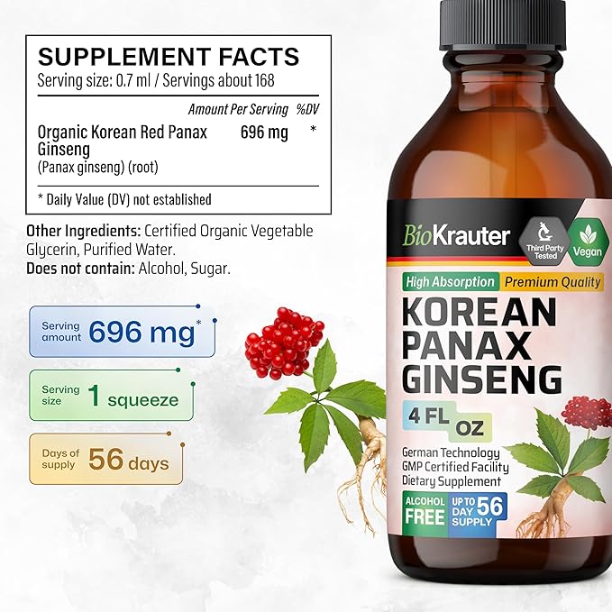 MAUWE Herbs Panax Ginseng Liquid Drops 4 Fl.Oz.