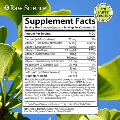 Brain Supplements for Memory and Focus - Ashwagandha, L Theanine, Rhodiola Extract, GABA, 5HTP - Nootropic, Mood Support & Cortisol Supplement - Magnesium Oxide, Mucuna Pruriens - 60 Capsules