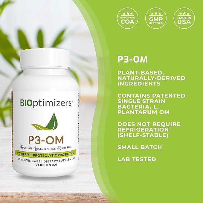 BiOptimizers P3-OM Proteolytic Prebiotics & Probiotics (120 Vegan
