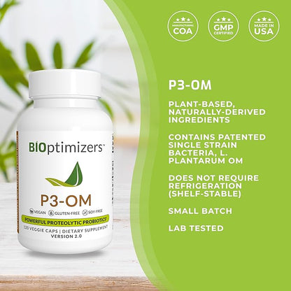 BiOptimizers P3-OM Proteolytic Prebiotics & Probiotics (120 Vegan