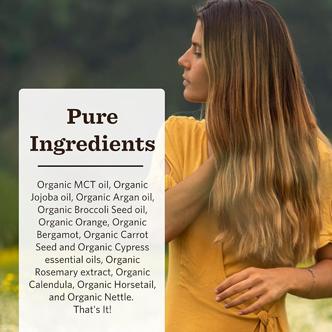 Moon Valley Organics Organic Hair Therapy for Every Type of Hair With MCT Oil, Jojoba Oil, Argan Oil, And Rosemary - Reduce Frizz, Hydrate, Heal Damaged Hair