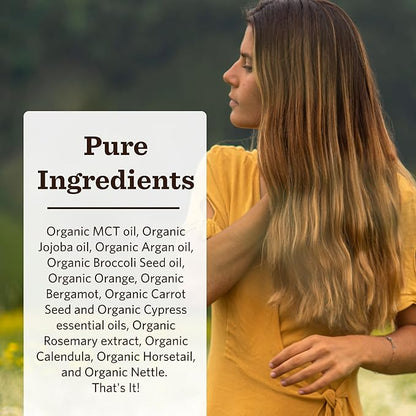 Moon Valley Organics Organic Hair Therapy for Every Type of Hair With MCT Oil, Jojoba Oil, Argan Oil, And Rosemary - Reduce Frizz, Hydrate, Heal Damaged Hair