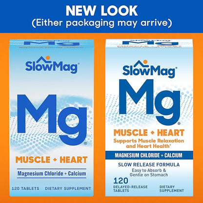 SlowMag Muscle + Heart Magnesium Chloride 120 Count