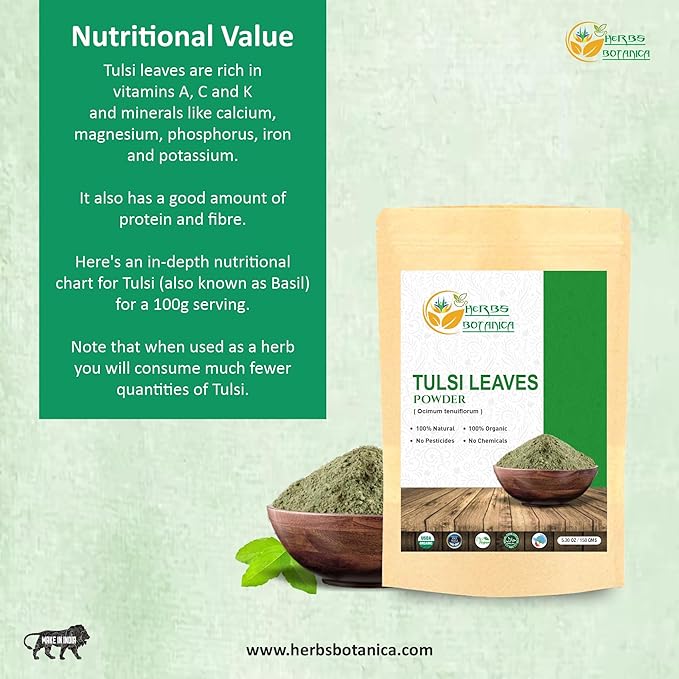 Tulsi Powder Organic Tulasi Holy Basil 5.3 oz