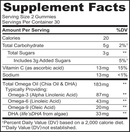 NATURELO Vegetarian DHA and Omega 3 60 Gummies