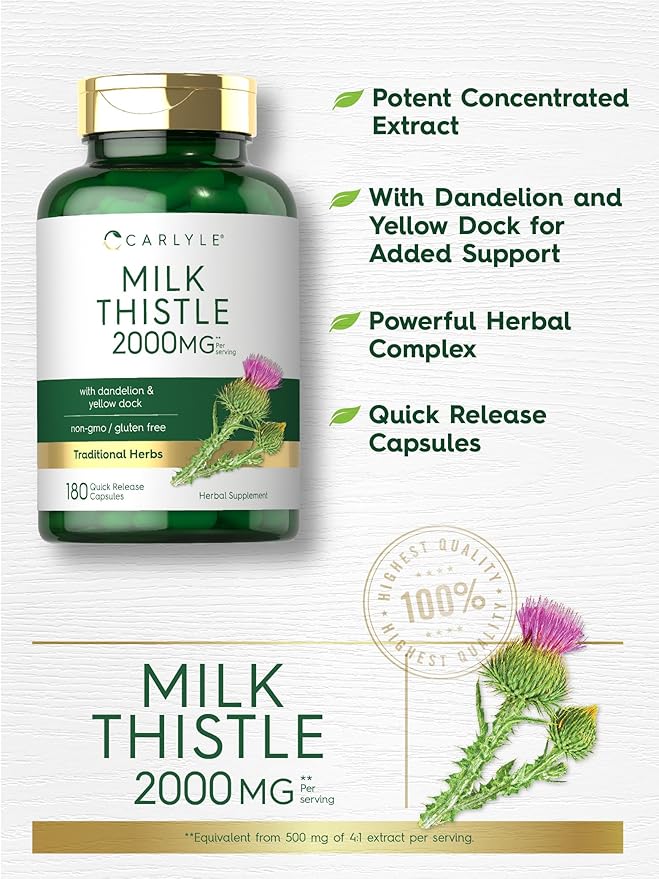 Carlyle Milk Thistle 2000mg 180 Capsules