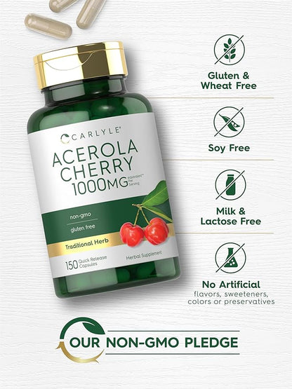 Carlyle Acerola Cherry Capsules 1000mg | 150 Count