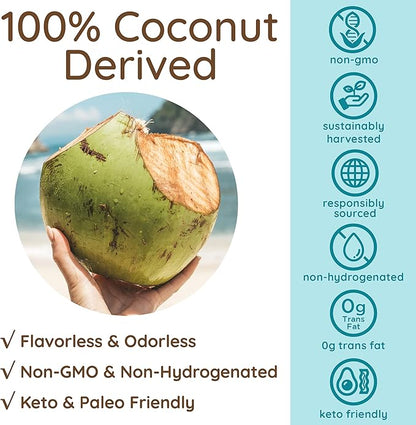 AS-IS Simply Premium MCT Oil C8 & C10 | Unflavored | 100% from Non-GMO Coconuts | Perfect for Morning Coffee | Quick Clean Energy | 32 fl oz (63 Servings)