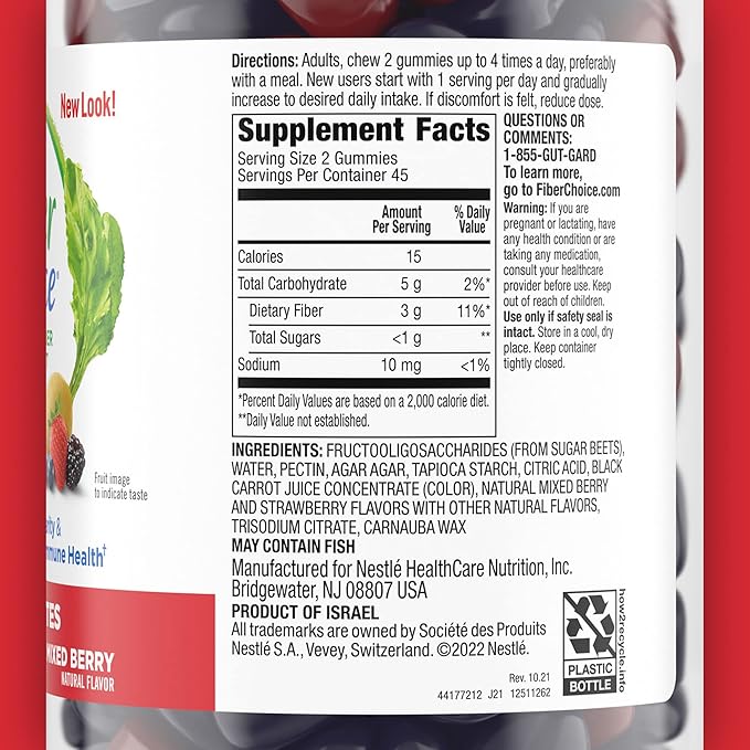 Fiber Choice 3g Fruity Bites Daily 90 Count (2 per