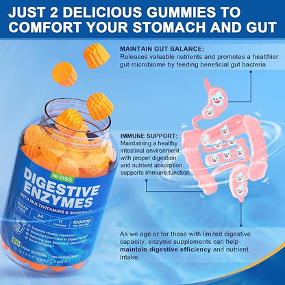 1Pack Digestive Enzymes Supplement Gummies 24 Most