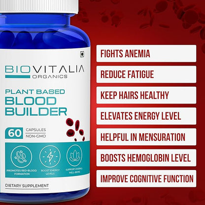 Plant Based Blood Builder Capsules Iron 1000mg - 60 Capsule