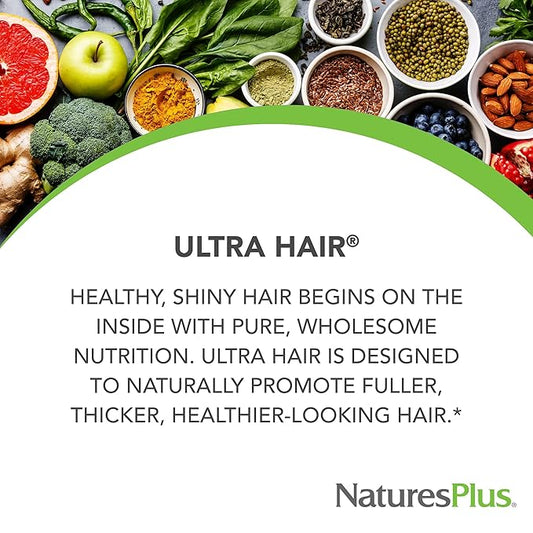 NaturesPlus Ultra Hair, Sustained Release 120 Easy 30 Servings