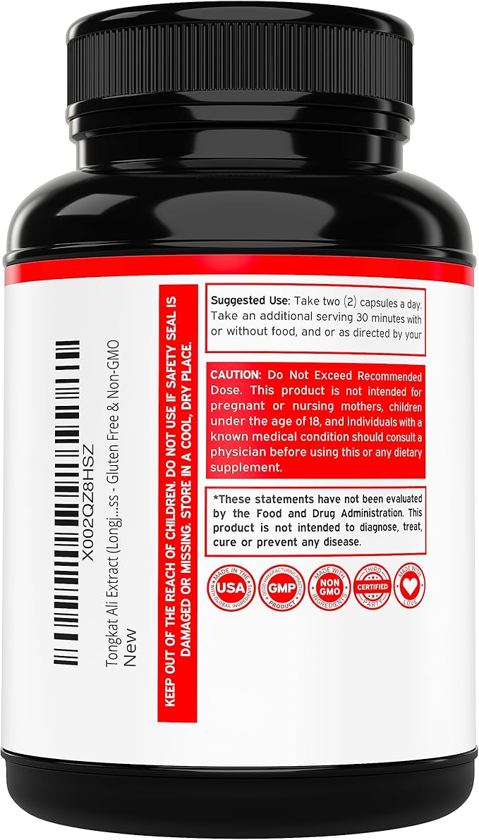 Tongkat Ali For Men (Longjack) Eurycoma 1200mg per (120 Capsules)