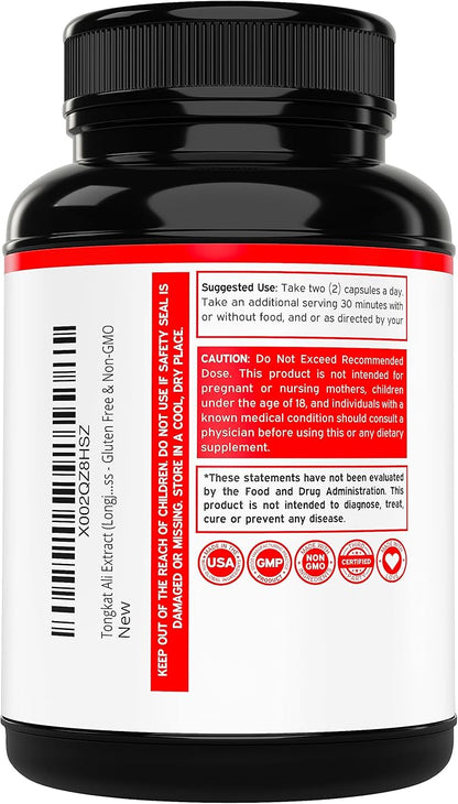 Tongkat Ali For Men (Longjack) Eurycoma 1200mg per (120 Capsules)