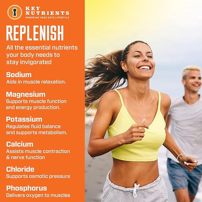 KEY NUTRIENTS Electrolytes Powder Packets - Tangy Orange 40 Pack Hydration Packets - Travel Hydration Powder - Made in USA - No Sugar, No Calories, Gluten Free