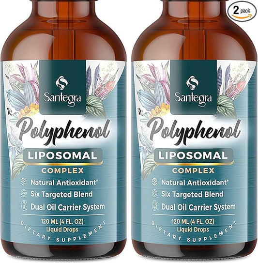 4300 MG Polyphenols Supplement Liposomal, Over 27 Polyphenol Complex & Powerful Antioxidant, with MCT & Olive Oil, Quercetin Extract, Hawthorn Berry Extract, for Age Defense, Energy, Immune, 240 ML