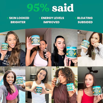 Simply Blossom Nutrition Daily Greens & Superfood Powder + Collagen + Probiotics for Women's Digestive Health & Bloating Relief. Help Your Health Bloom - 30 Day Supply - Mango