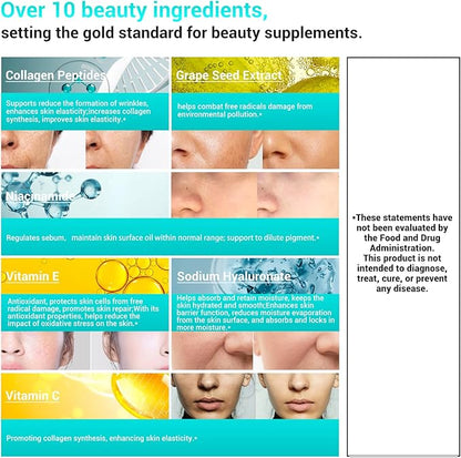 Collagen Peptides for Women, Beauty Vitamin D3, Probiotics 120 Tablets