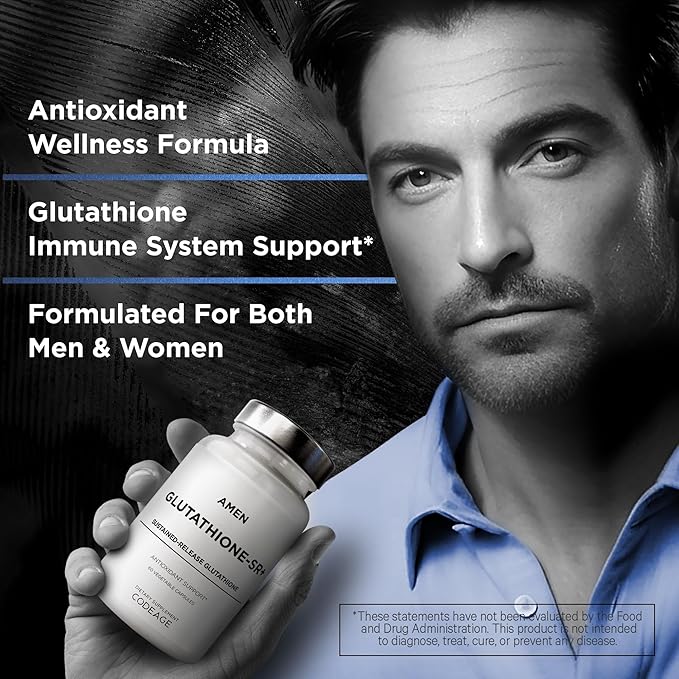 Amen Glutathione-SR+ Advanced Sustained-Release Supplement 2-Month Supply 60 Capsules