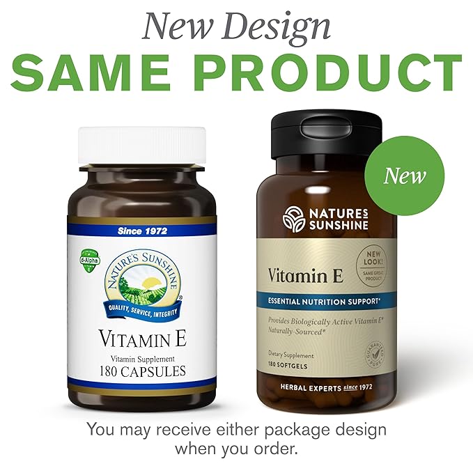 Nature's Sunshine Vitamin E 100 IU, 180 Softgels