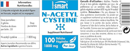 SuperSmart - N-Acetyl Cysteine 1800mg per 100 Vegetarian