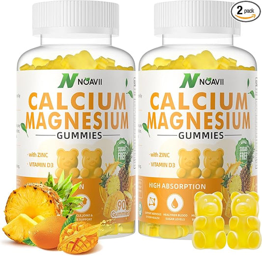 Calcium Magnesium Zinc Gummies with Vitamin D3, ashwagandha Flavor-180 Count