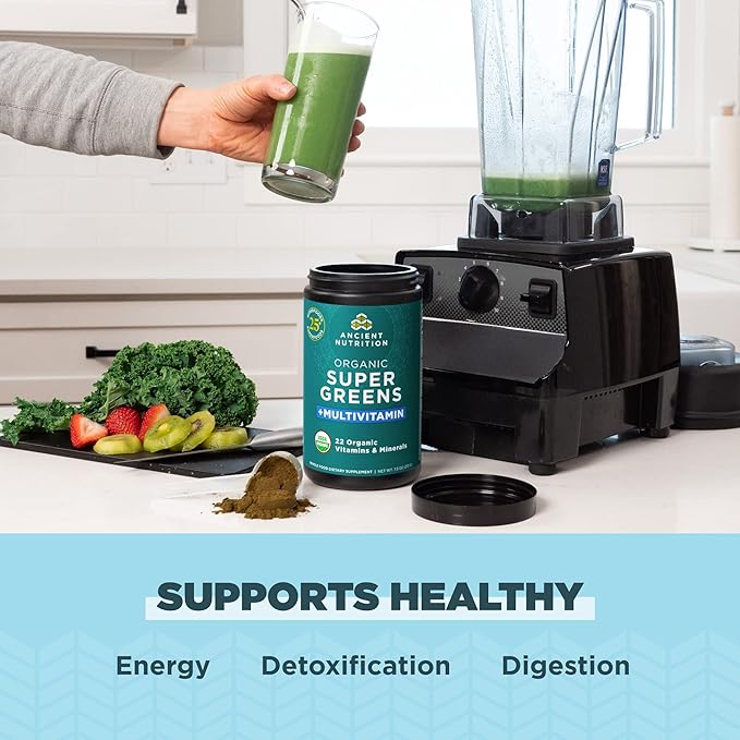 Ancient Nutrition Organic SuperGreens and Multivitamin 25 Servings